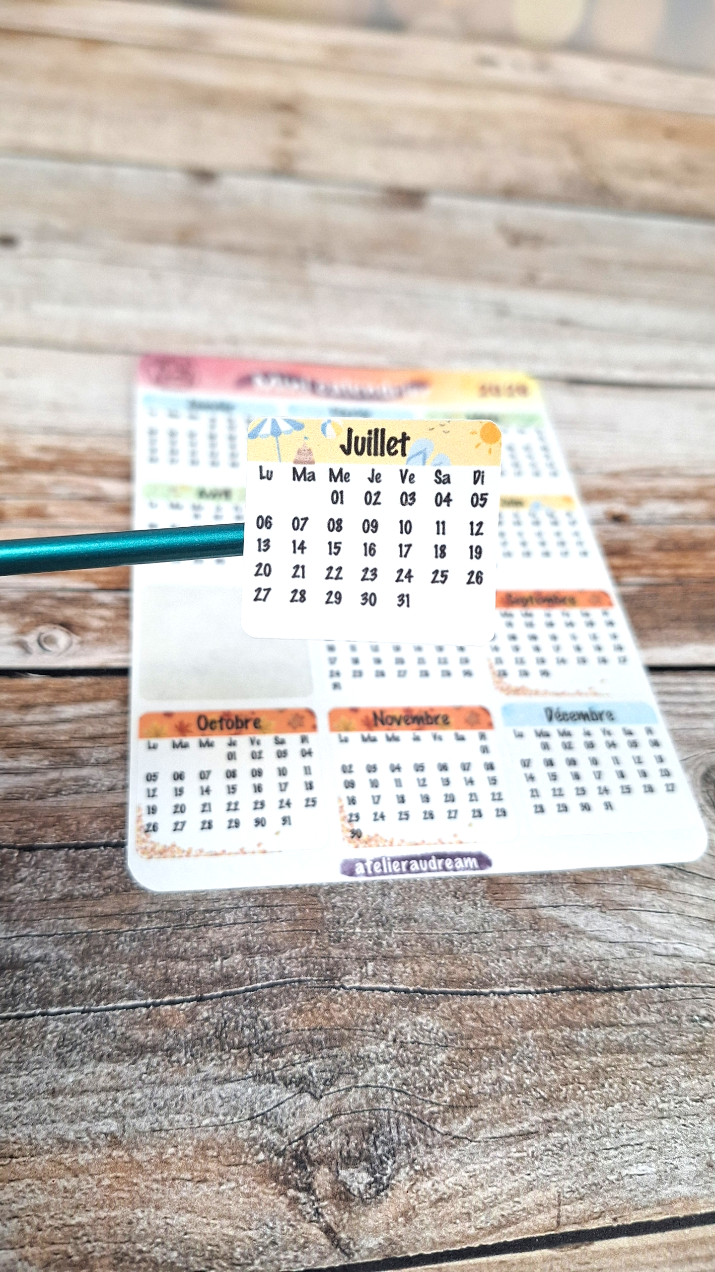 Planche de stickers - Mini-Calendriers 2026 ✨