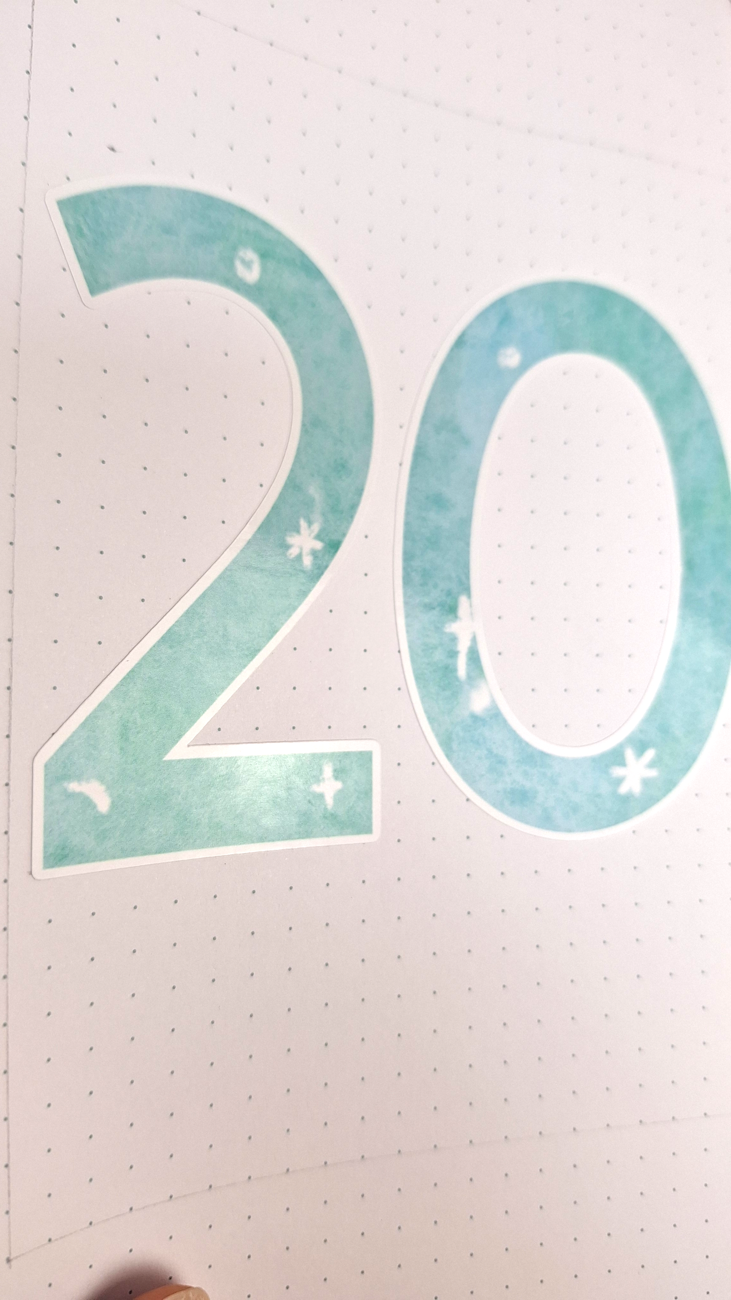 Grand Sticker "2026" - Lavis Bleu-Vert & Étoiles