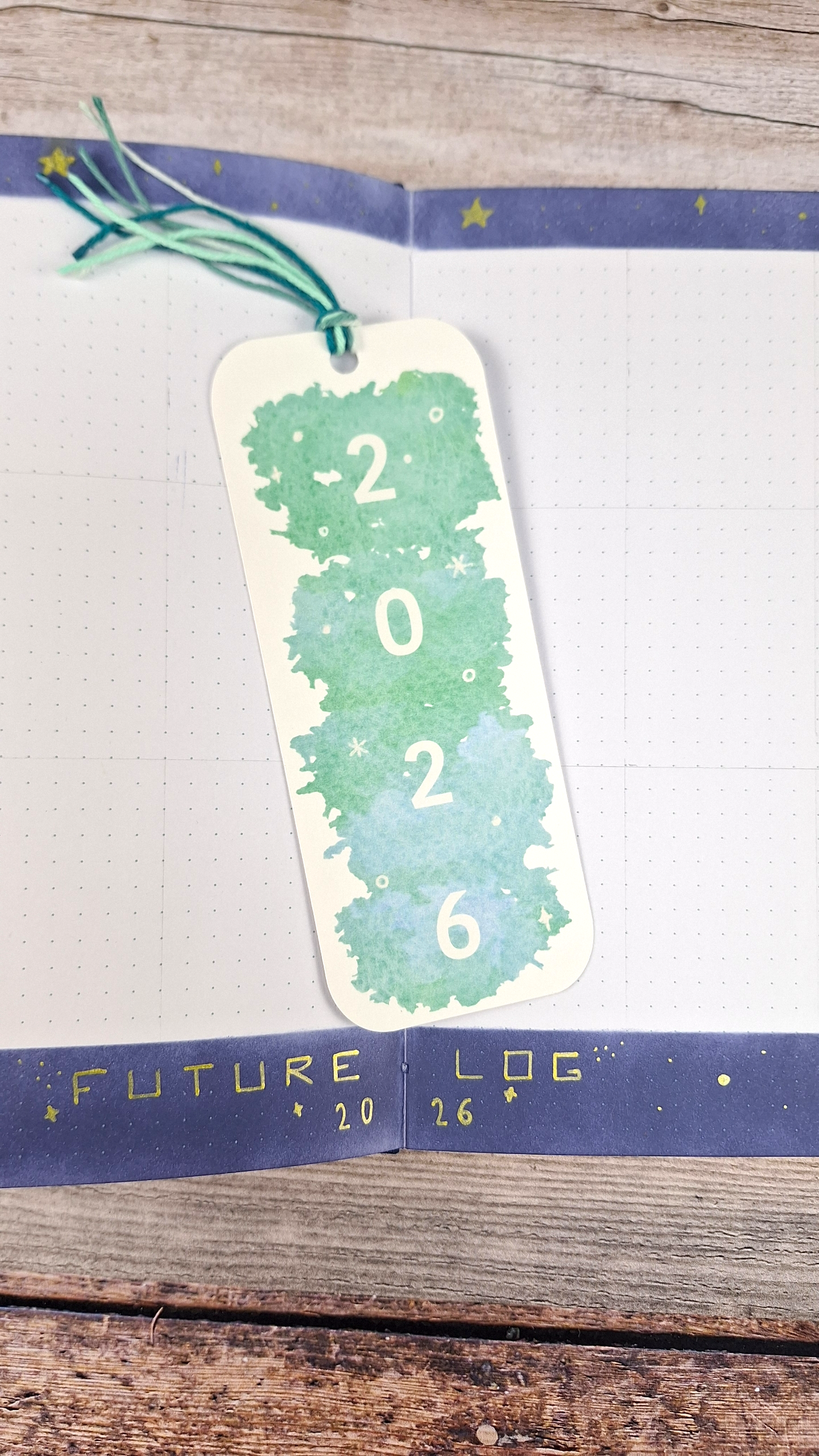 Marque-page 2026 - Lavis Stellaire – Coton & Aquarelle