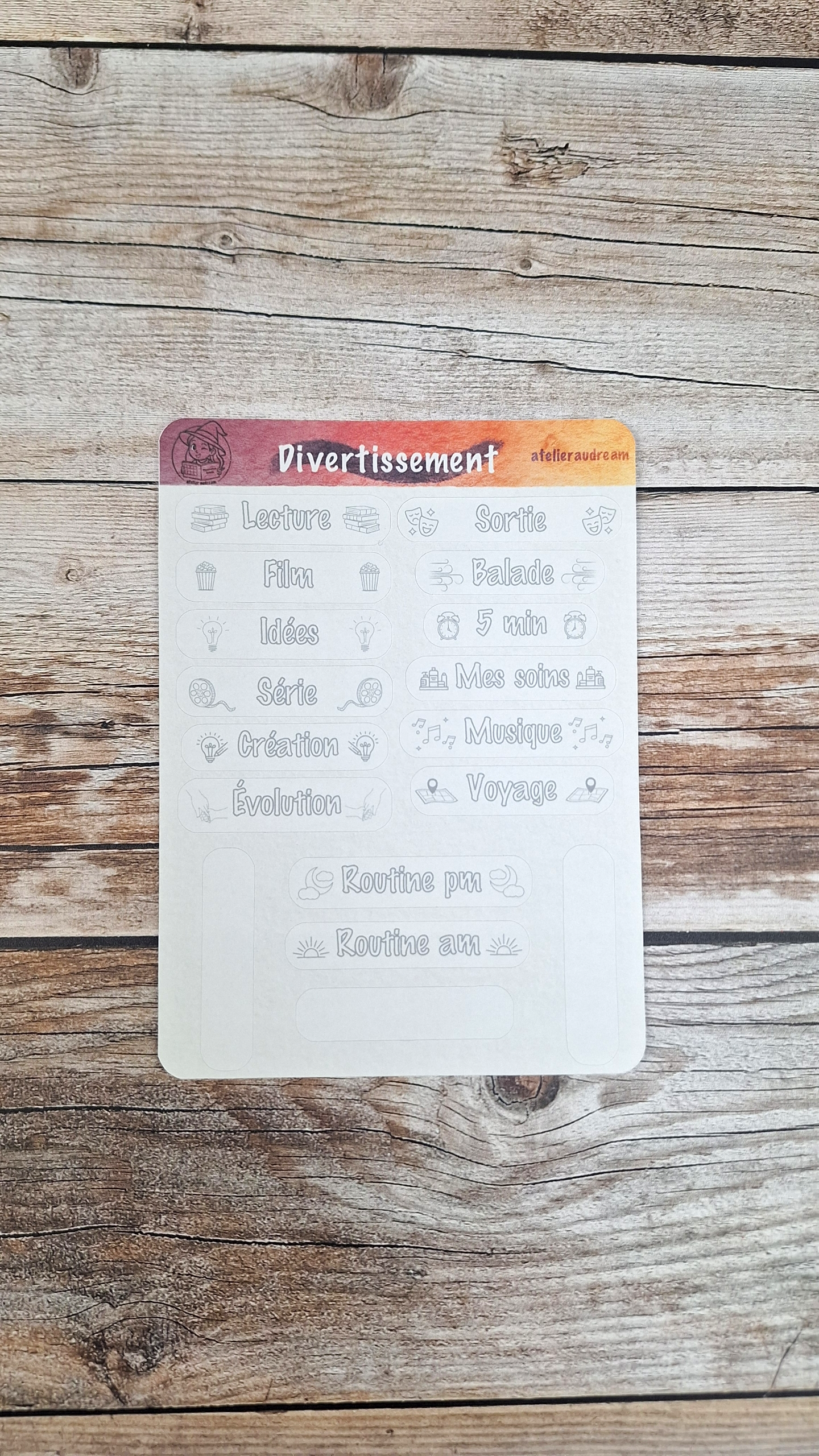 Planche de Stickers - Divertissement 🎉