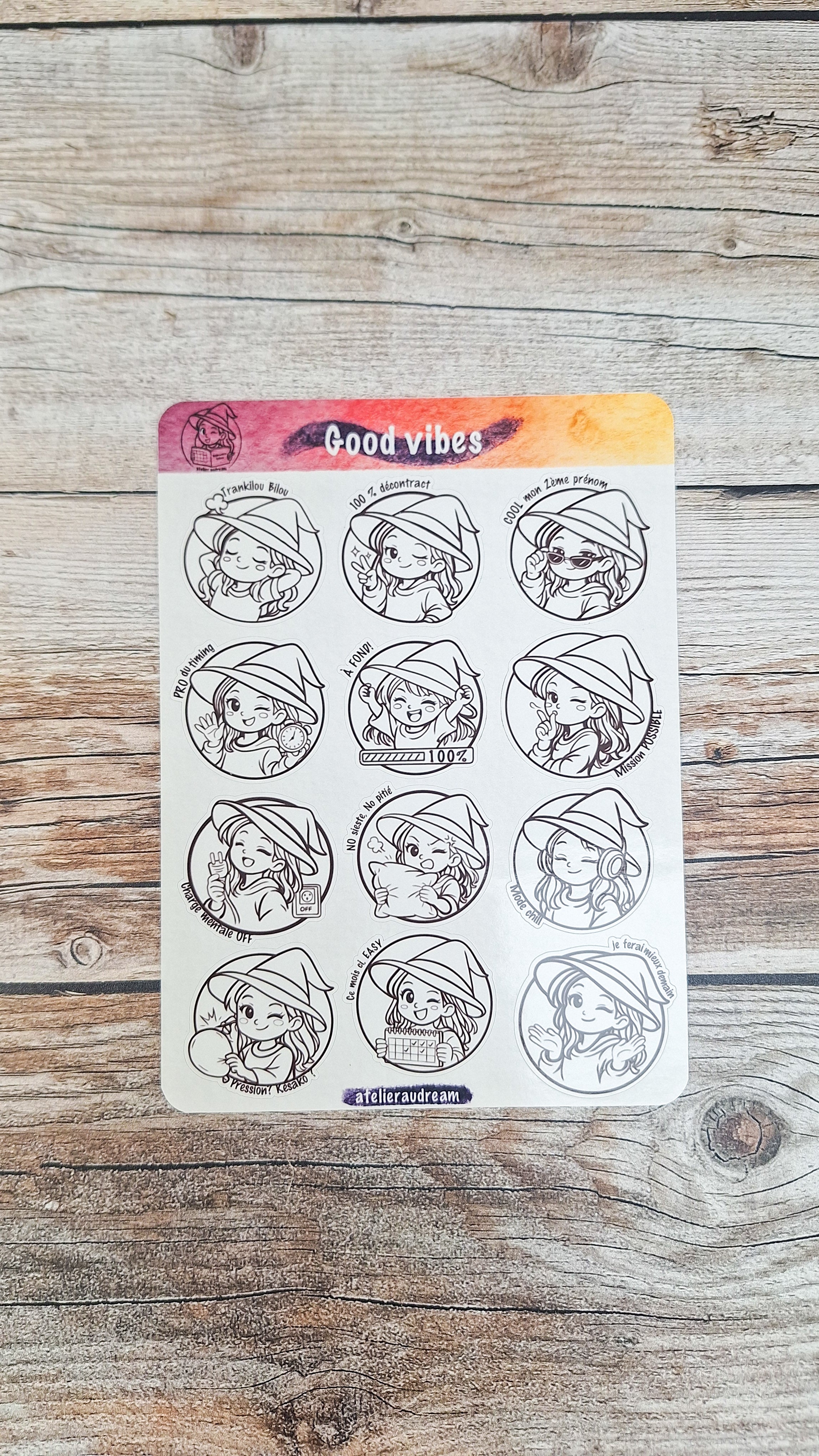 Planche de Stickers - Good Vibes