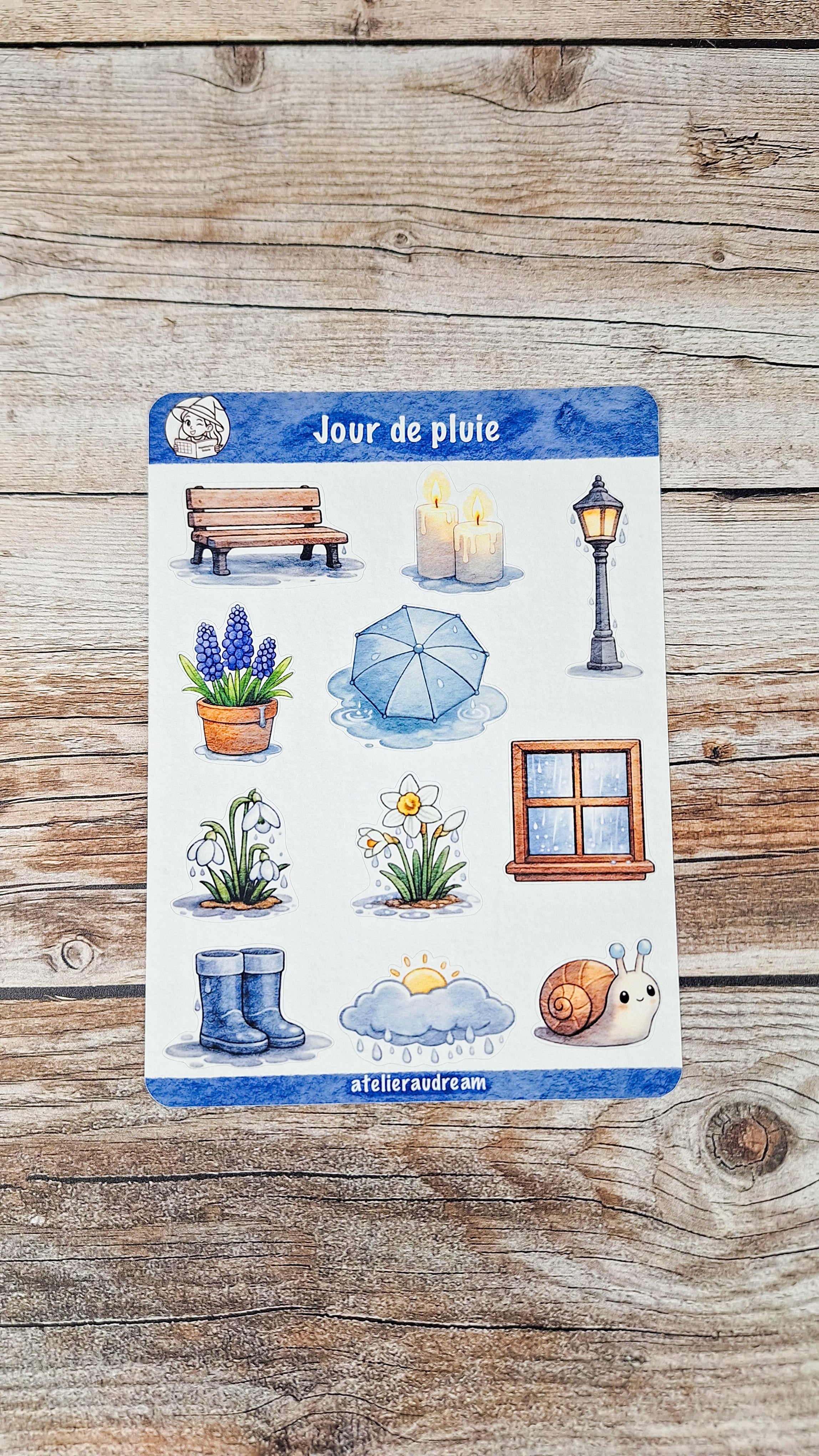 Planche de Stickers - Jour de Pluie 🌧️